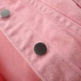 thumbnail image 3 of Hansber Women's 3/4 Sleeve Denim Jacket Coat Basic Button Down Stretch Jacket with Pockets Pink XXL, 3 of 5