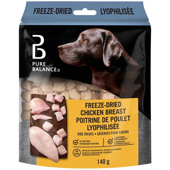 Gâteries pour chiens Poitrine de poulet lyophilisée Pure Balance, 140 g