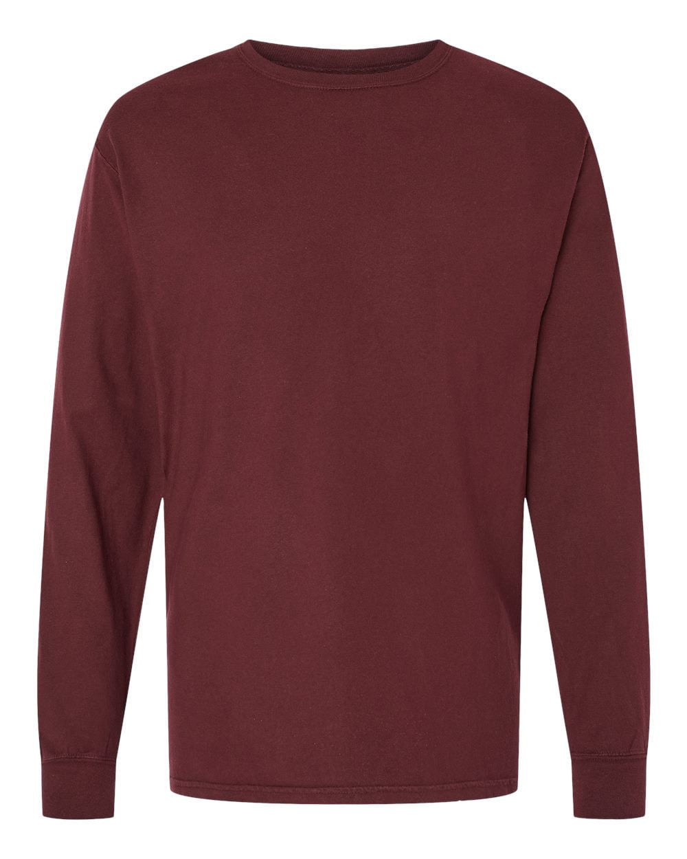 Hanes Mens ComfortWash Garment Dyed Long Sleeve Tee, M, Maroon
