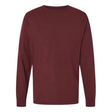 Hanes T-Shirt à Manches Longues Teint en Pièce ComfortWash pour Hommes, 3TG, Bordeaux