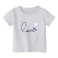 thumbnail image 1 of Chandail Court de Danse 2t Chandails à Manches Longues Filles Garçon et Fille Mode Décontractée Imprimé Col Rond Ample T-Shirt à Manches Courtes Haut, 1 of 4