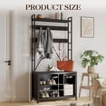 thumbnail image 2 of AKDSteel Hall Tree with Bench and Coat Rack, 36.41" Entryway Shoe Bench with 17 Hooks, Drawers and Top Shelf, 5-in-1 Freestanding Storage Organizer for Entryway, Mudroom, 2 of 7