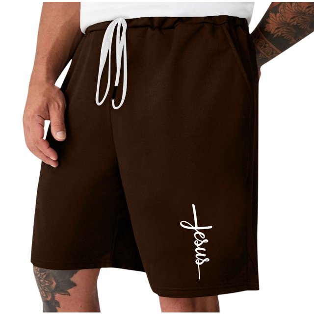 Diufon Men's Athletic Shorts Drawstring Waisted Outdoor Sport Shorts Spring Summer Hiking Shorts with Pockets