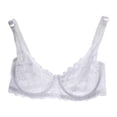 thumbnail image 1 of Soutien-gorge en Dentelle Florale pour Femmes à Col en V, Bretelles Ajustables, à Armatures, Aguichant, 1 of 9