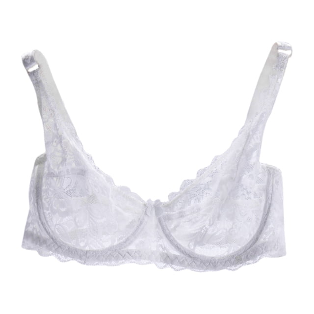 Soutien-gorge en Dentelle Florale pour Femmes à Col en V, Bretelles Ajustables, à Armatures, Aguichant