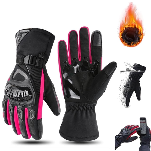 Huayishang Gloves The Insulated Motorcycle Gloves 2025 New Motorcycle Gloves With Two Finger Touchscree Inter Riding Motorcycle Gloves For Women Men Stay