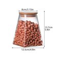 thumbnail image 2 of Airtight Glass Jar with Airtight Bamboo Lid Glass Food Storage Containers  Glass Kitchen Canisters  Clear Container for Coffee Bean Storage  Dry Goods  Cookie  Candy  Tea  Spices and More, 2 of 10