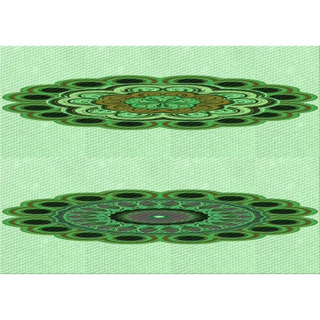 Ahgly Company Machine Washable Indoor Rectangle Transitional Green Area Rugs, 3' x 5'