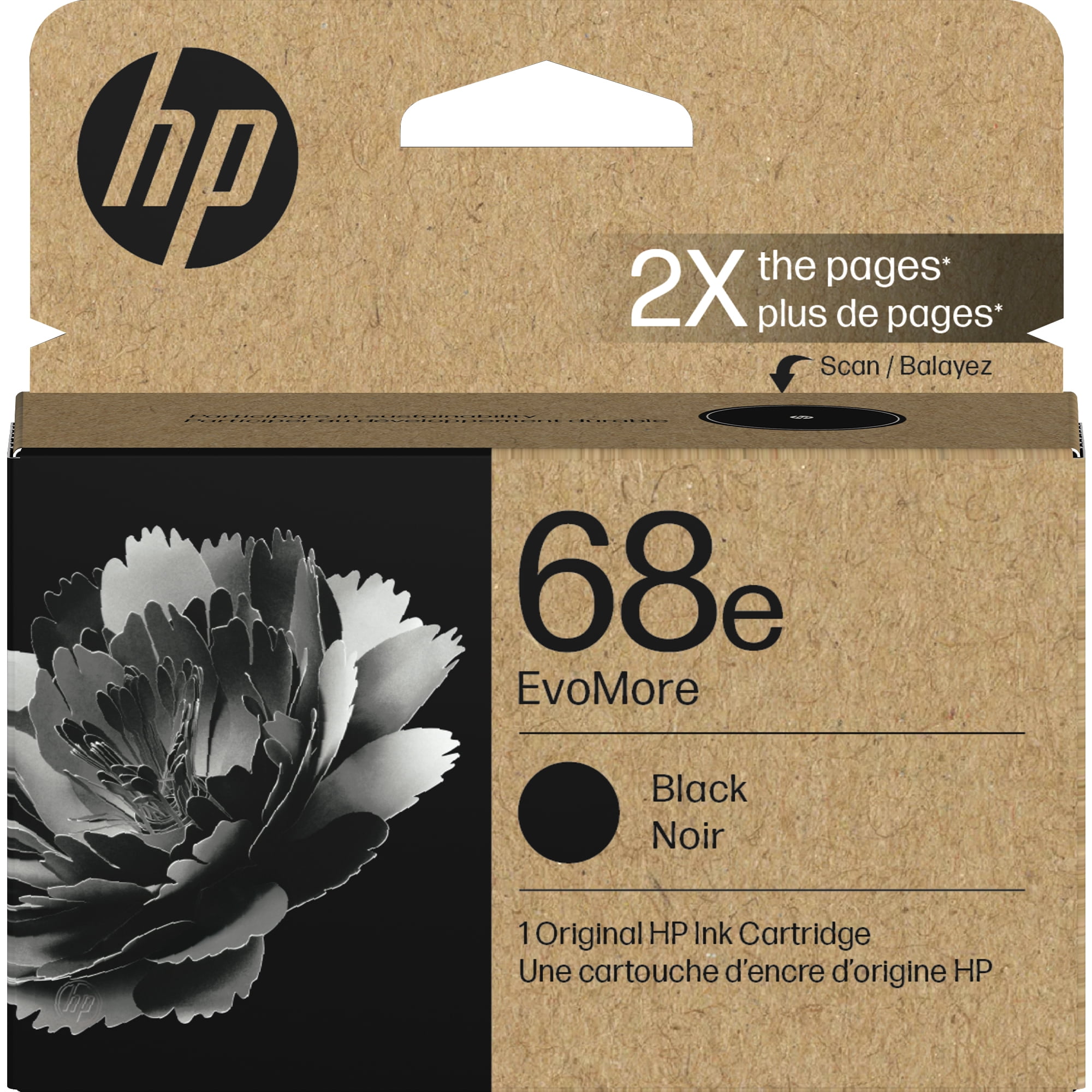 Cartouche d’Encre Noire HP 68e EvoMore Originale à Rendement Élevé – Type Cartouche d’Encre