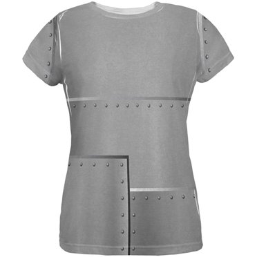 Halloween Robot Rivets Costume Steel All Over Womens T Shirt