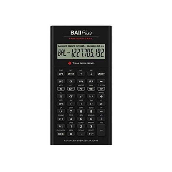Remis à Neuf Texas Instruments TI BA II Plus Calculatrice Financière Professionnelle IIBAPRO/TBL/1L1