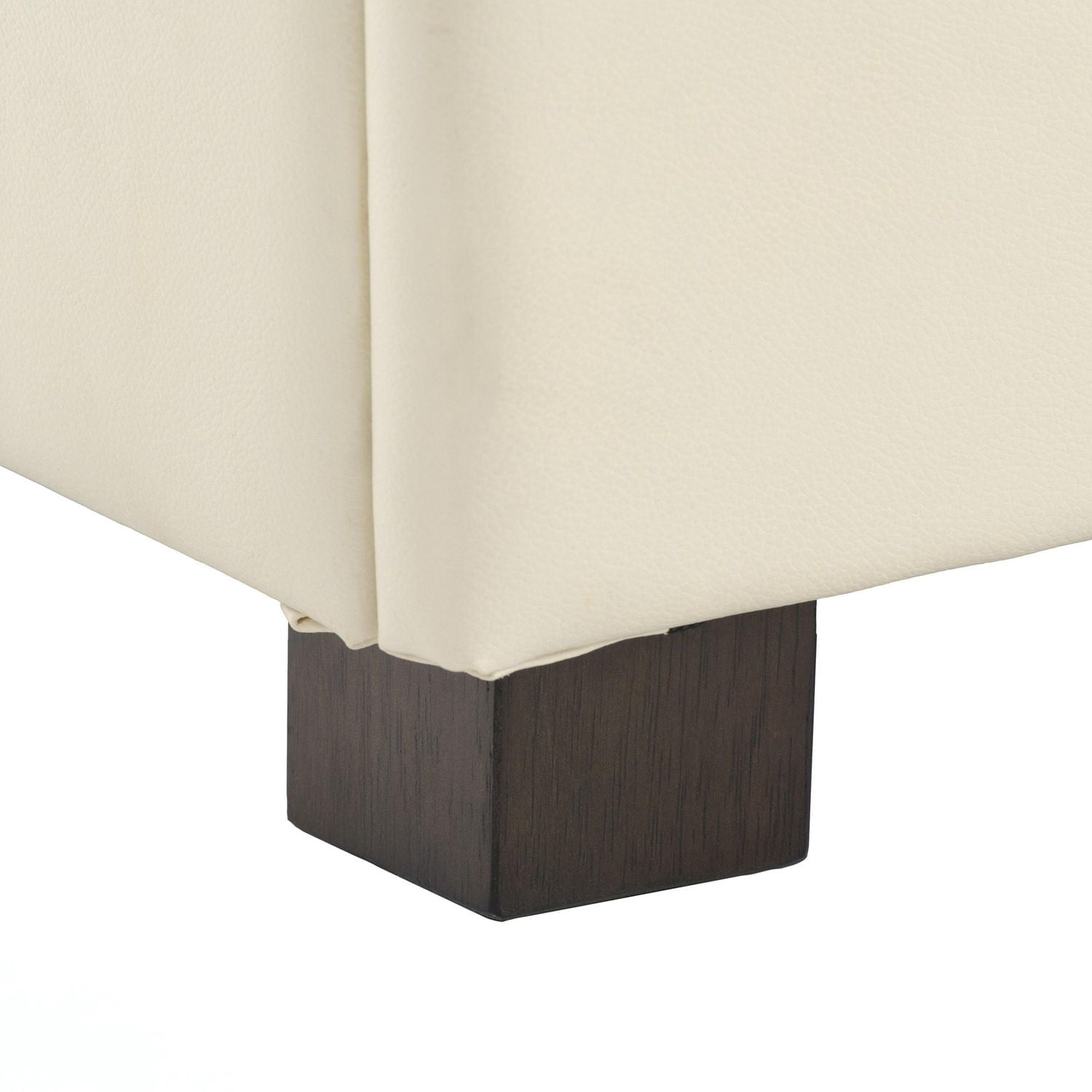 Pouf de rangement double de luxe CorLiving Antonio en similicuir de qualité supérieure avec pieds en bois