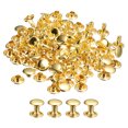 thumbnail image 1 of Unique Bargains 100 Sets Leather Rivets 8mm Double Cap Rivets 8mm Height Metal Studs Rivet, Gold Tone, 1 of 5