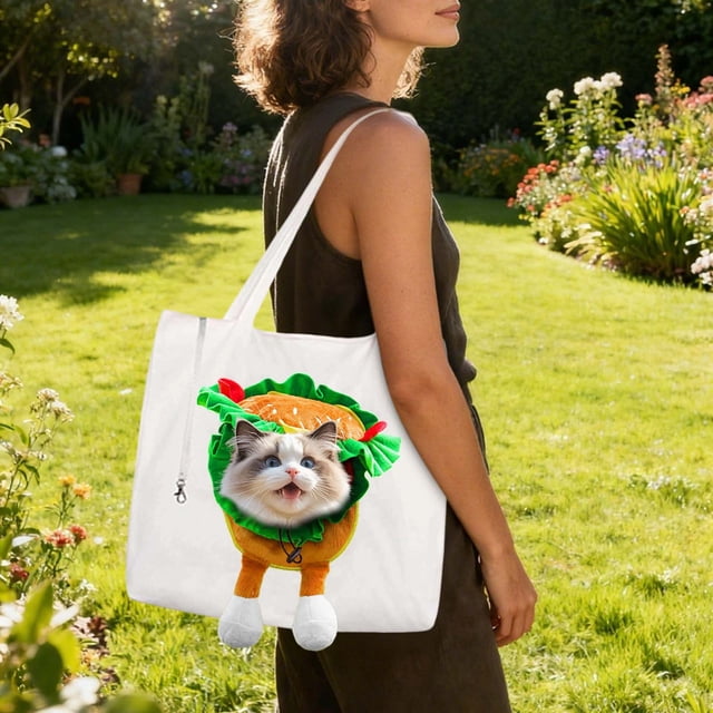 Sac de Voyage Pliable pour Chats avec Trous de Ventilation, Portable, pour Animal de Compagnie d'Extérieur pour le Camping et la Randonnée, Sac pour Animaux Léger et Pliable pour Chats