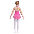 thumbnail image 2 of Oyolan Robe de Patinage Artistique Sans Manches à Paillettes en Maille Florale pour Filles Enfants Rose 16, 2 of 7