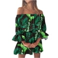 thumbnail image 1 of Ketyyh-chn99 Robes Maxi pour Femmes 2024 Robe Évasée à Fleurs Robe Maxi d'Été pour Femme Côtelée Sans Bretelles Longue Décontractée Élégante Robes de Soirée Vert,TG, 1 of 5
