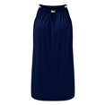 thumbnail image 4 of Kcodviy Robe Maxi Décontractée pour Femmes au-Dessus du Cou pour Femmes Genou Petites Robes de Plage Robe Portefeuille pour Femmes Été Sans Manches Robe pour Femmes, 4 of 5