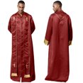 thumbnail image 4 of Moggemol Robe d'Église pour Hommes avec Étole Costume de Prêtre Jeu de Rôle Manches Longues Croix Dorée Rouge m, 4 of 7