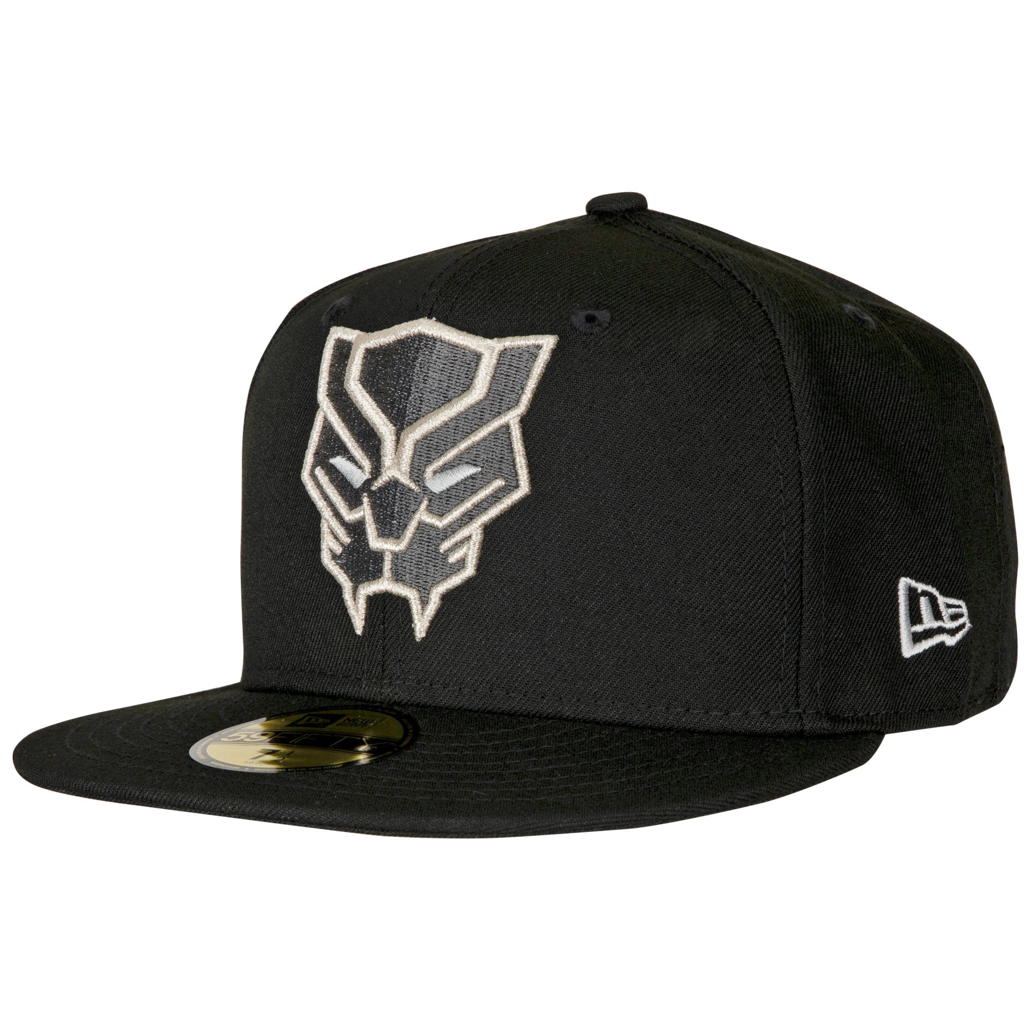 Black Panther Face Symbol Color Block New Era 59Fifty Fitted Hat-7 3/4 Fitted