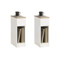 thumbnail image 1 of SoBuy Set of 2 Bedside Table Nightstand Side Table End Table Sofa Table with Drawer FBT111-WNX2, 1 of 8