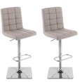 thumbnail image 1 of CorLiving Quinn Modern Fabric Upholstered Adjustable Height Barstools Set of 2 - Swivel Bar Stools with Back, Perfect Kitchen Stools for Island, Bar Chairs & Counter Height Stools, 1 of 9