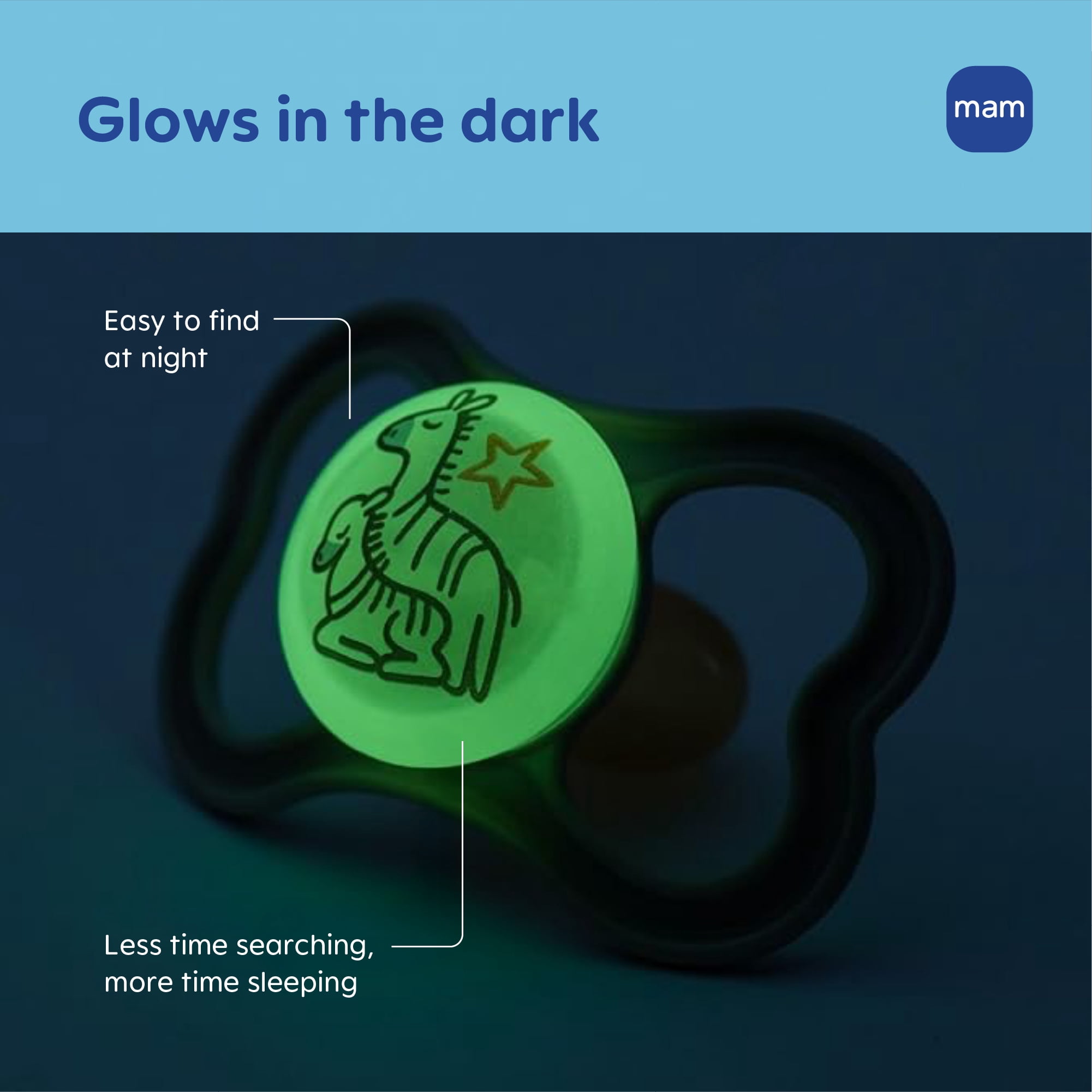 MAM Air Night Pacifiers (2 pack), MAM Sensitive Skin Pacifier 16+ Months, Glow in the Dark Pacifier, Best Pacifier for Breastfed Babies, Assorted, Baby Pacifiers