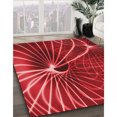 thumbnail image 3 of Ahgly Company Tapis d'Intérieur Ronds Transitionnels Rouges Lavables à la Machine, 7 Pieds Rond, 3 of 7