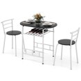 thumbnail image 1 of Costway 3 Piece Dining Set Table 2 Chairs Bistro Pub Home Kitchen Breakfast Furniture, 1 of 10