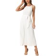 thumbnail image 4 of INSPIRE CHIC Robe de Cocktail Plissée Sans Manches à Encolure Licou avec Ceinture, Ligne A, Blanche, TG pour Femme, 4 of 4