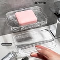thumbnail image 4 of Cagogo under $5 Soap Dish, Suction Cup Soap Dish for Bathroom, Wall Mounted Soap Holder with Drainage, No Drill Soap Box for Shower, Double Layer Soap Dish for Sink, 4 of 6