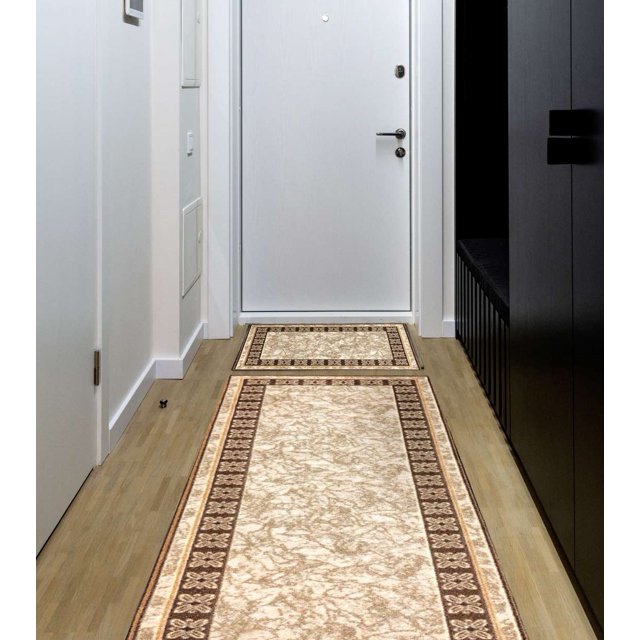 Gloria Non Slip Rubber Back Washable Kitchen Rug Runner Mat Carpet Beige 2'x7'