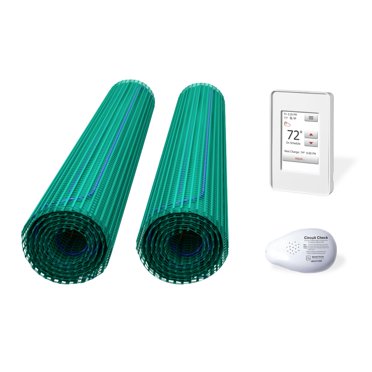 Trousse de Chauffage au Sol pour Salle de Bain avec Salle d'Eau, Meuble-Lavabo Simple, Thermostat Wi-Fi, 15 Pi2