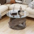 thumbnail image 4 of Costway Round Glass Coffee Table 32" Modern Center Table with Clear Tempered Glass Top, 4 of 10