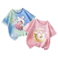 thumbnail image 1 of Jamicy T-Shirts pour Filles Mode Enfants Hauts Mignons pour Filles 2 Pcs Manches Courtes T-Shirts d'Été Mode T-Shirts Graphiques Col Rond Chandail, 1 of 3