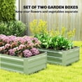 thumbnail image 4 of Outsunny Raised Garden Beds Set of 2, Galvanized Planter Box, Light Green, 4 of 10