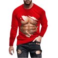 thumbnail image 1 of T-Shirts Sans Manches pour Hommes T-Shirt Révélateur de Muscles pour Hommes T-Shirt 3D Imprimé Non Positionné à Manches Longues Col Rond T-Shirt Décontracté Haut Blouses T-Shirts en Coton pour Hommes T-Shirts d'Été pour Hommes, 1 of 5