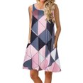 thumbnail image 2 of EQWLJWE Longue Robe pour Femmes Mode Femmes Sans Manches Col Rond Été Confortable Imprimé Poches Décontractée Ample Robe Débardeur, 2 of 6