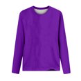 thumbnail image 3 of AherBiu Womens Long Sleeve Tops Crewneck Basic Layer Top Tee Tshirts Solid Color Dailywear, 3 of 4