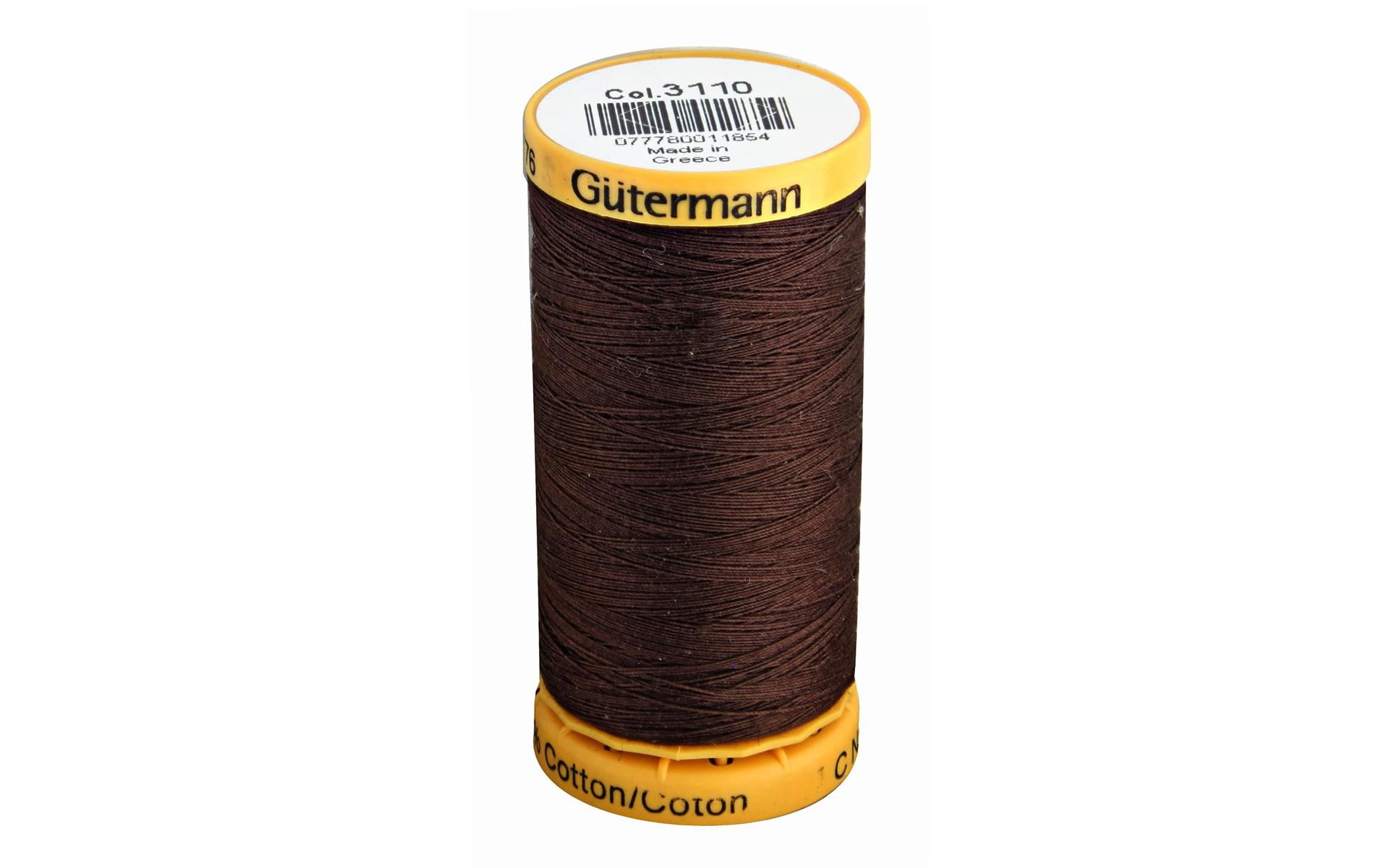 GÜTERMANN Cotton 50wt Thread, 250 m (273.4 yd), Black, Strong & Lustrous for Sewing