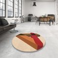 thumbnail image 4 of Ahgly Company Machine Washable Indoor Square Transitional Mahogany Brown Area Rugs, 5' Square, 4 of 7