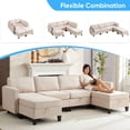 thumbnail image 4 of Puremind Modular Sectional Sofa with Storage, U/L Shaped Sectional Couch with Movable Ottoman, Convertible Sleeper Sofa for Living Room/Apartment, Beige, 4 of 6