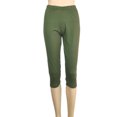 thumbnail image 1 of Innerwin Bottoms Solid Color Ladies Loungewear Summer Skinny Lounge Pants Army Green L, 1 of 2