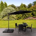 thumbnail image 4 of CorLiving 9.5ft Tilting Cantilever Outdoor Patio Umbrella with Steel Frame, 8 Support Arms, and Base Weights Included, 4 of 7