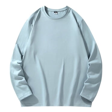 Big and Tall Men Sweatshirt ,Long Sleeve Cotton T-Shirt Solid Color Crewneck Pullover Tops ,Sizes L-6XL