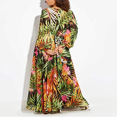 thumbnail image 3 of KEINXS Robe Maxi Bohème pour Femmes, Robe d'Été Tropicale à Fleurs, Manches Longues, Coupe Ample, Robe de Plage, 3 of 6