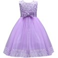 thumbnail image 2 of IBTOM CASTLE Grande Petite Fille Robe de Bal Dentelle Robe de Demoiselle d'Honneur pour Mariage Violet 2t, 2 of 4