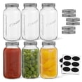 thumbnail image 1 of SUTENGDA Regular Mason Jars with Airtight Lids  Labels and Measures - 16 oz - [Set of 6] Airtight Canning Jars  Glass Jars, 1 of 6