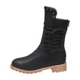 thumbnail image 1 of LOVZFMLL Bottes pour Femmes Mi-Mollet Bottes d'Hiver à Lacets Bout Rond Sangles Ajustables Talon Bas Épais Décontractées Mode Automne Chaussures, 1 of 9