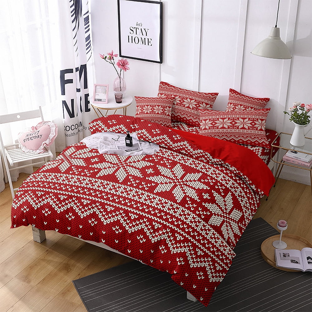 Innerwin Quilt Sets Printed Coverlet Set 3 Pieces Christmas Comforter Bedspread Lightweight Microfiber Breathable Ultra Soft Decor Style B Full