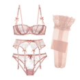 thumbnail image 1 of Soutien-gorge en Dentelle Brodée avec Armatures Ensemble Balconnet 4 Pcs, 1 of 5